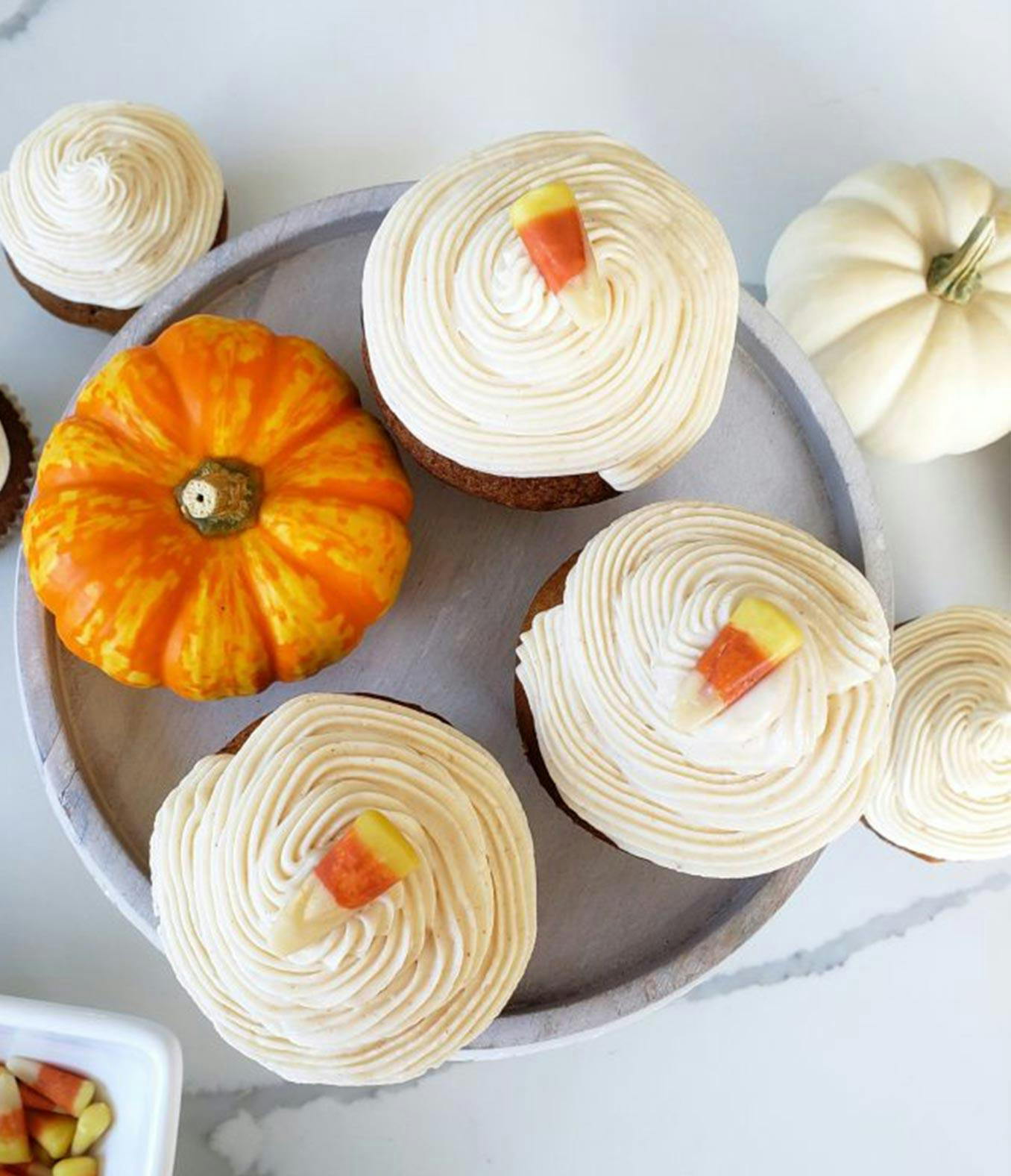 Pumpkin Cupcakes with Spiced Cream Cheese Frosting