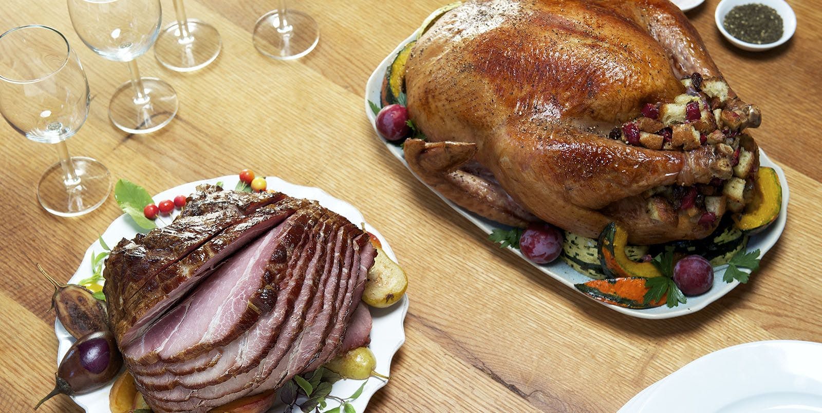 Ham and Turkey Holiday Dinner Image