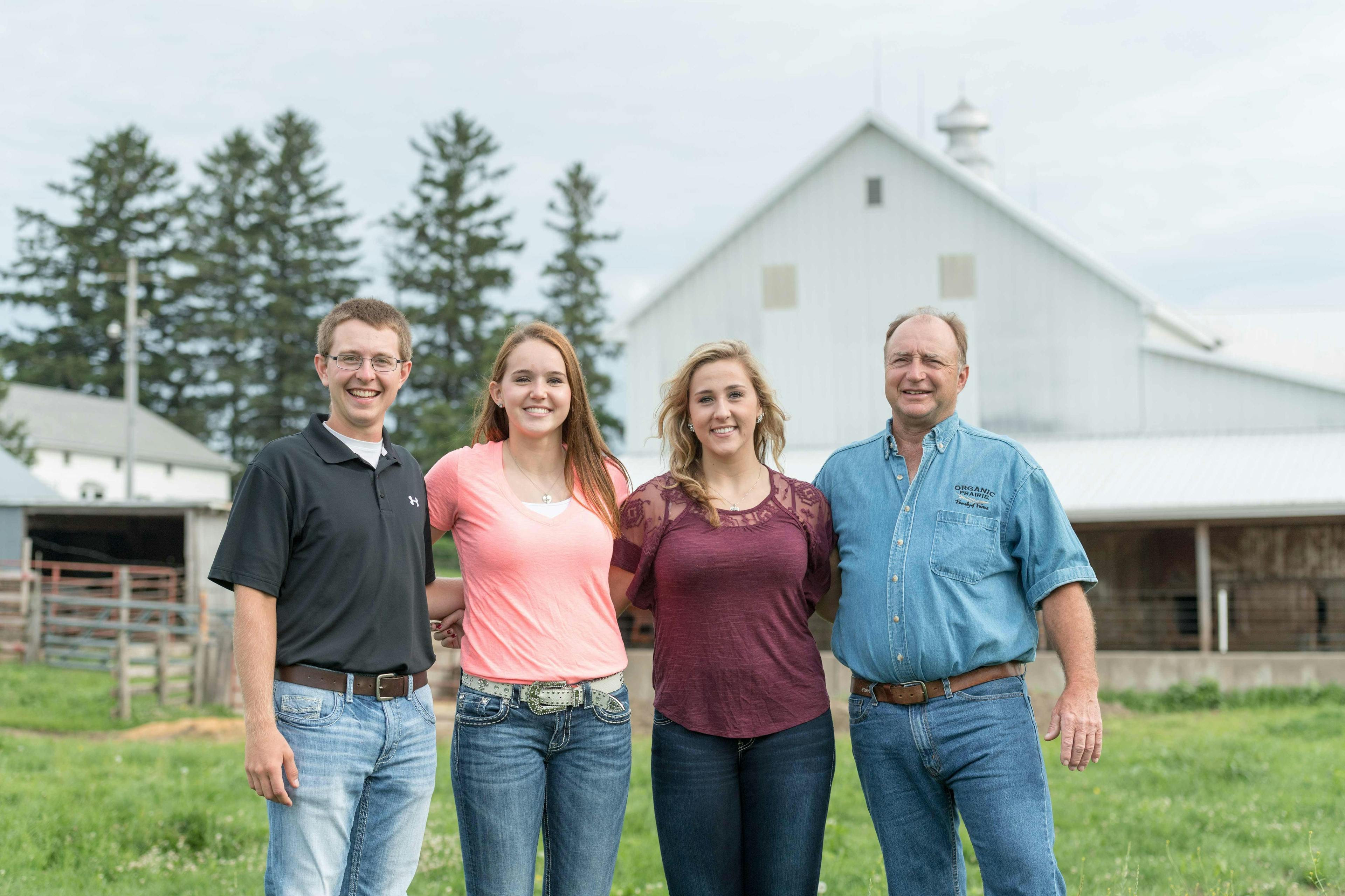 The Kaiser family on their Organic Valley farm.