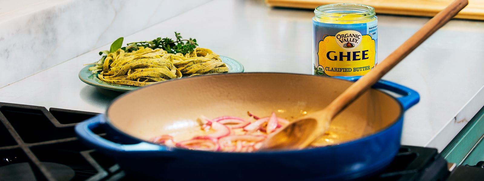 Cooking vegetables with Organic Valley Ghee
